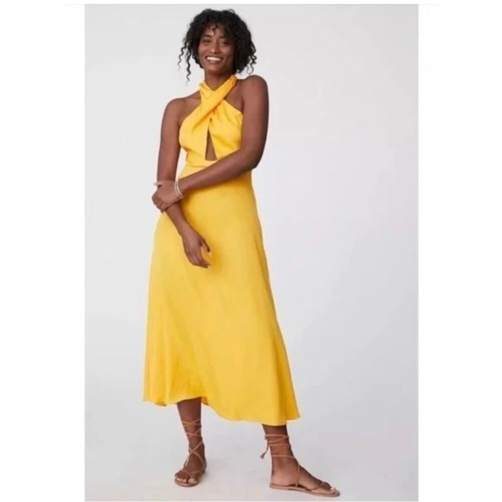 Farm x Anthropologie Halter Maxi Dress Farm Rio NEW Size XL
